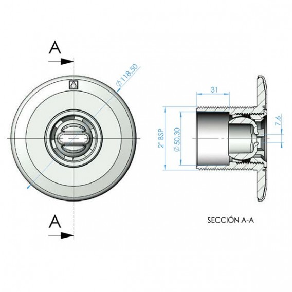 Boquilla Norm ABS piscina hormigón AstralPool