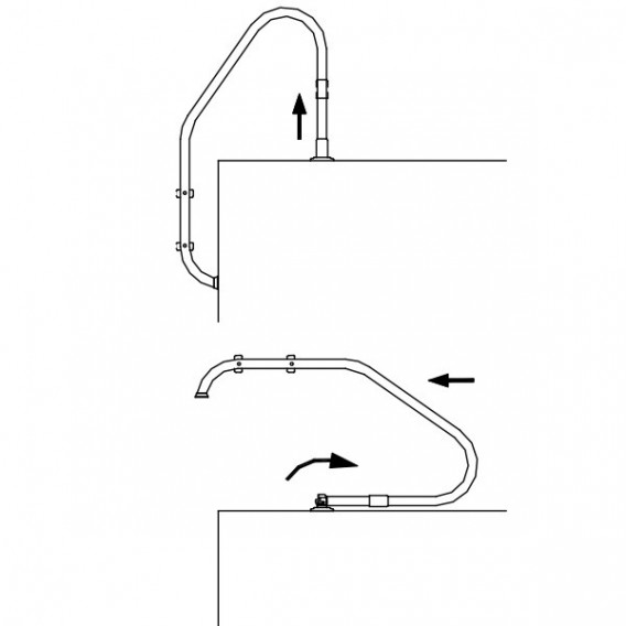 Anclaje articulado escalera piscina con pletina 08727